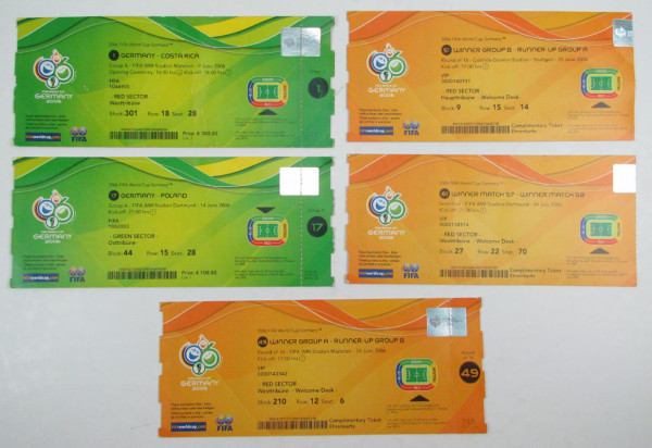 World Cup 2006 German. 5 tickets