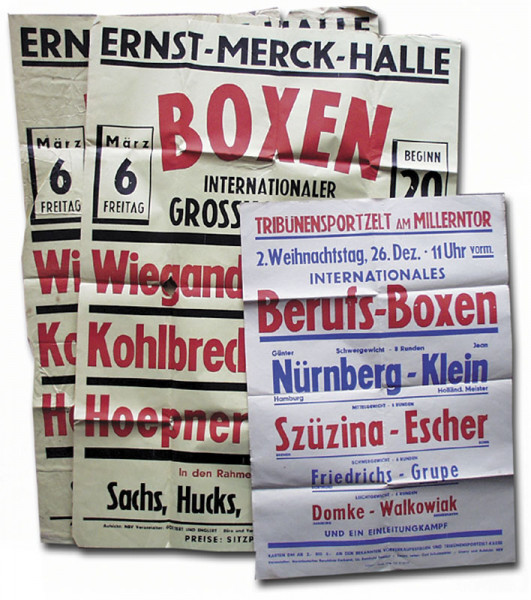 3 Plakate - Günter Nürnberg, Plakat - Boxen 1953