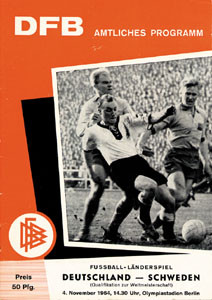 Football Programme Germany v Sweden 1964