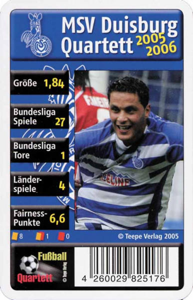 MSV Duisburg Quartett 05/06, Kartenspiel