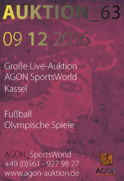 63. AGON Auktion: Auktions-Katalog: SportMemorabilia Live in Kassel