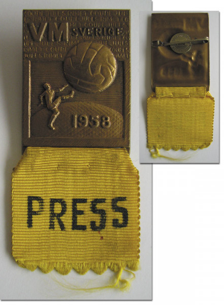 World Cup 1958. Participation Badge Press