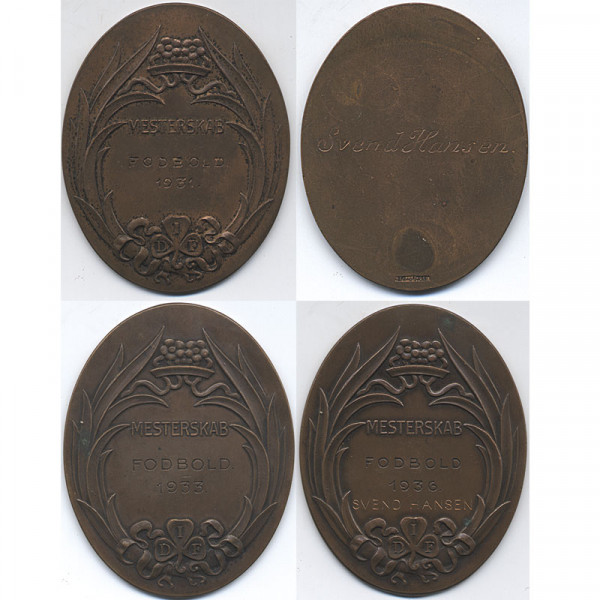 Champions Plaques: Danish Football Association 1931-36 Soccer