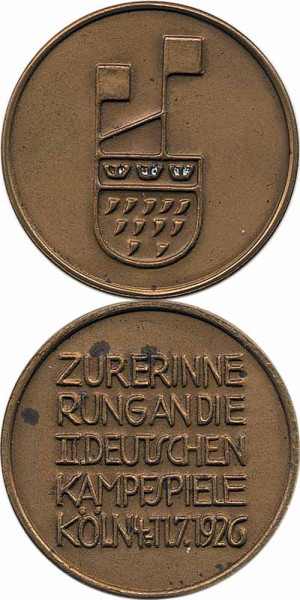 Kampfspiele Köln 1926, Teilnehmermedaille 1926