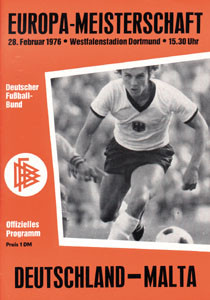 Football Programme Germany vs malta 1976