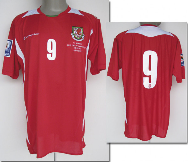 World Cup 2010 match worn football shirt Wales