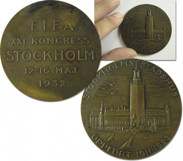 Participation Medal FIFA Congress 1932 Stockholm