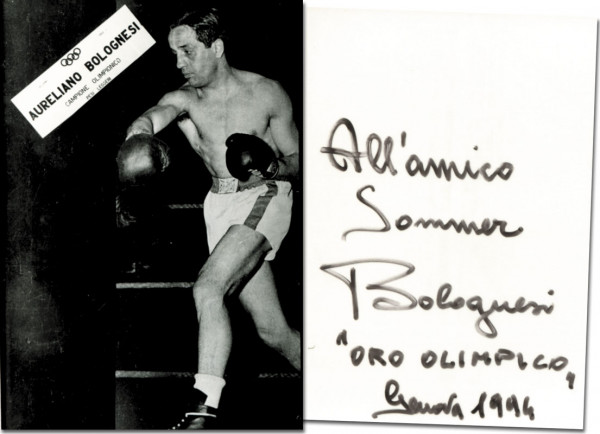 Bolognesi, Aureliano: S/W-Reprofoto mit rückseitiger Originalsignatur