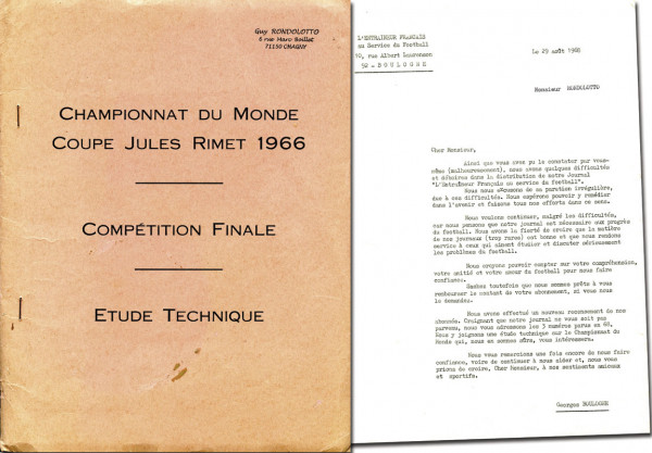 World Cup 1966. Official Report France