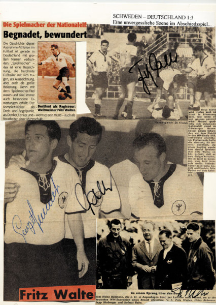 Nationalspieler WM 1958: Autograph Football World Cup 1958. Team Germany
