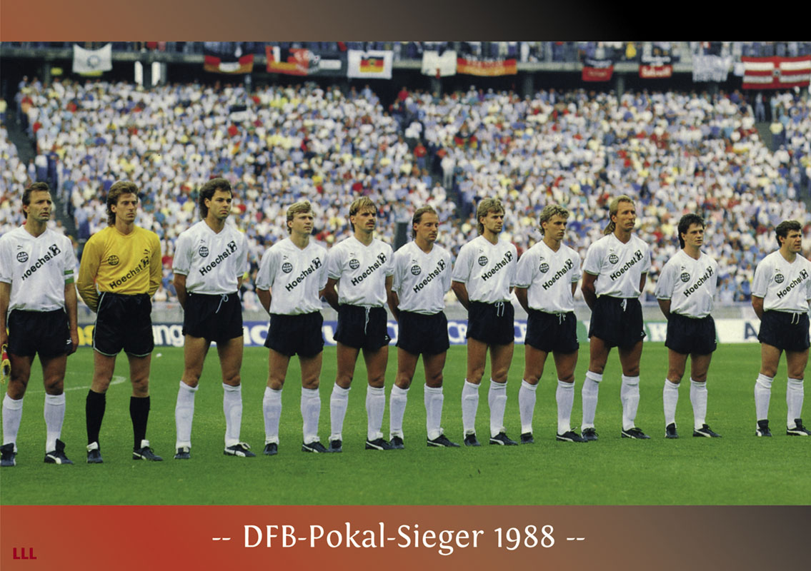 Eintracht Frankfurt Mannschaftskarte DFB Pokalsieger 1988