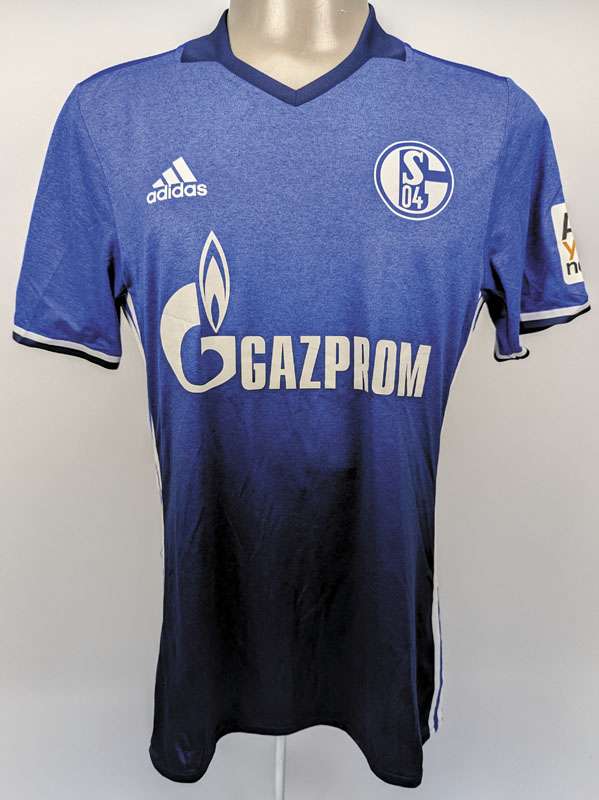 Maillot Domicile FC Schalke 04 Saison 2018/19 Umbro GAZPROM Signé - Taille XL, Neuf Avec étiquettes