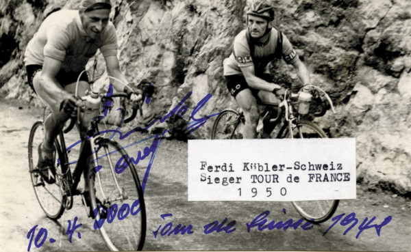 Kübler, Ferdy: Autograph Tour de France 1950. Ferdy Kuebler