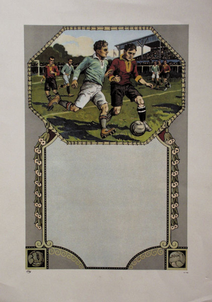 German Football Diploma 1910 unused 45x32 cm