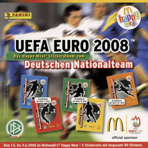 UEFA Euro 2008. Das happy Meal Stickeralbum zum Deutschen Nationalteam (MacDonald-Ausgabe).