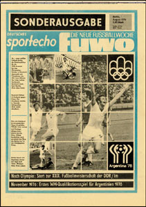 Deutsches Sport Echo 76 gem. mit FUWO: DDR-Fußballsaison 1976/77
