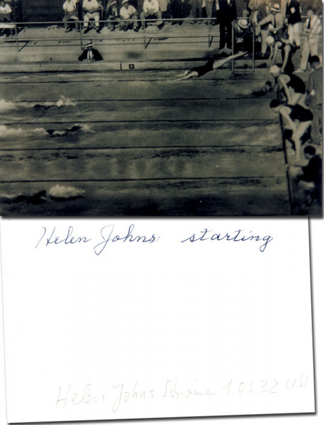 Johns, Helen: Autograph Olympic Games 1932 swimming. USA