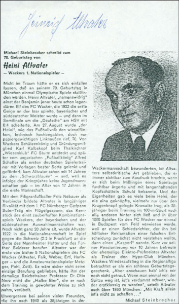 Altvater, Heinrich: Originalsignatur H.Altvater