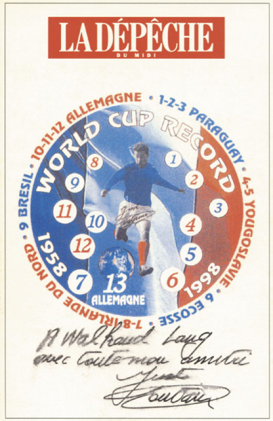 Fontaine, Just: Autograph Football Star France. Just Fontaine