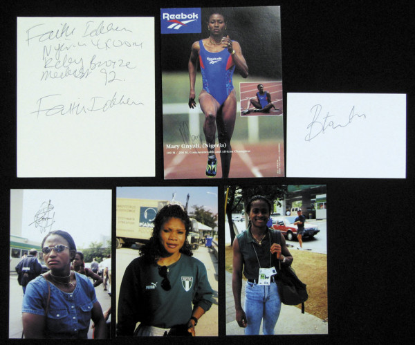 OSS 1992 4x100 m Nigeria: 6 Belege mit Originalsignatur