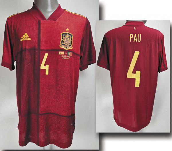 Pau Torres am 04.06.2021 gegen Portugal, Spanien - Trikot 2021