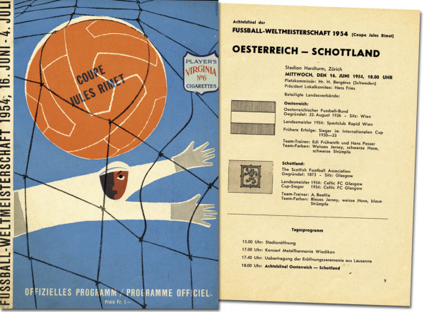 World Cup 1954. Programme Scotland v Austria