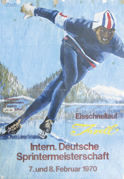 German Speedskating Poster 1970 82x59 cm