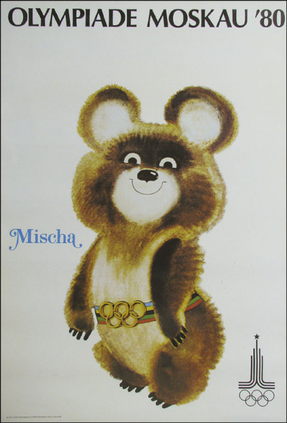 Mischa - Olympiade Moskau '80. Motiv: Maskottchen, 98x68 cm.