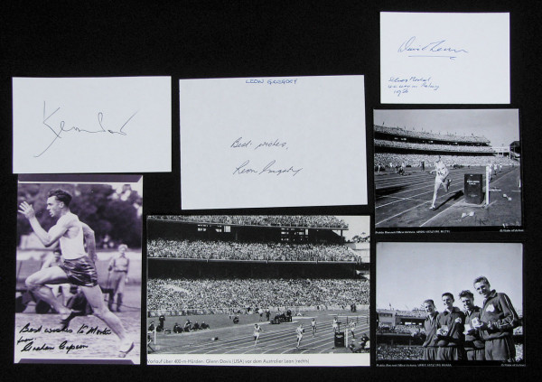 OS 1956 4x400 Staffel Australien: Original Signaturen der 4x400 m Staffel 1956