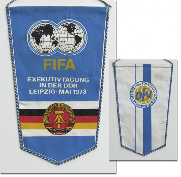 Football pennant GDR. FIFA Executive Congress 73