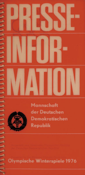 Mannschaft der Deutschen Demokratischen Republik. Olympische Winterspiele 1976.