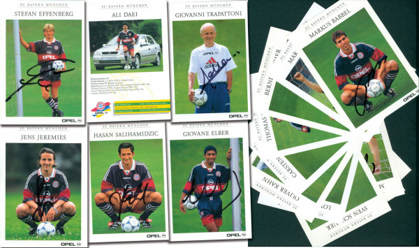 München,Bayern - AK 1998/99: 17x Autogrammkarten von "Opel" mit Originalsignatu
