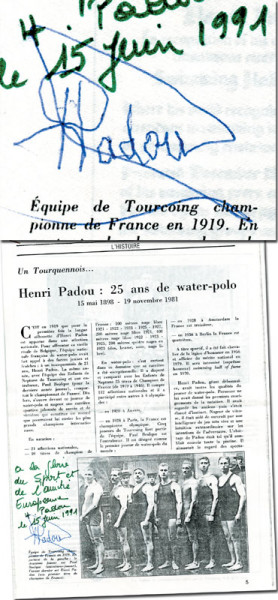 Padou jr., Henri: Olympic games 1948 Autograph swimming France