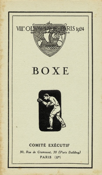 VIIIth Olympiad Paris 1924. Boxe. Regulations and Programme of the Olympic Games.
