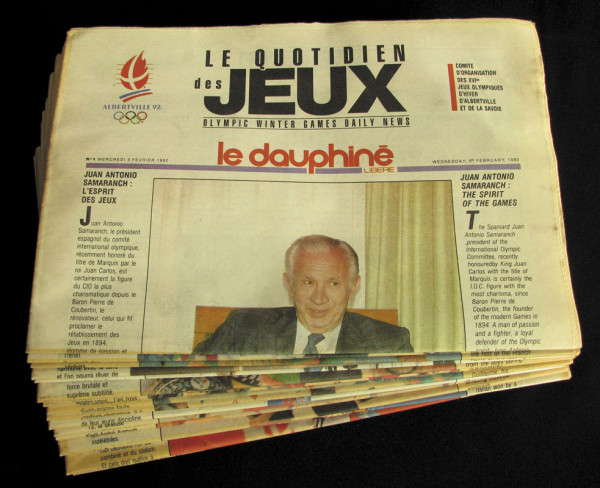 Offizielle Tageszeitung der Olympischen Winterspiele 1992. Le Dauphiné libéré: Le Quotidien des Jeux