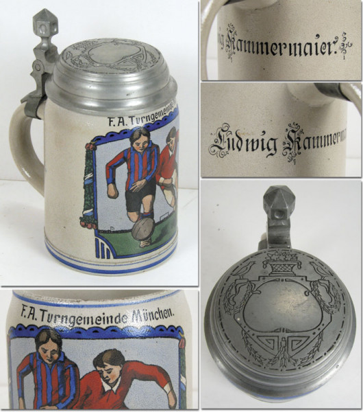 German Football Stein Bavaria Munich 1907