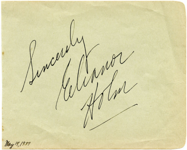 Holm, Eleanor: (1913-2004) Originalsignatur auf Blancobeleg von E