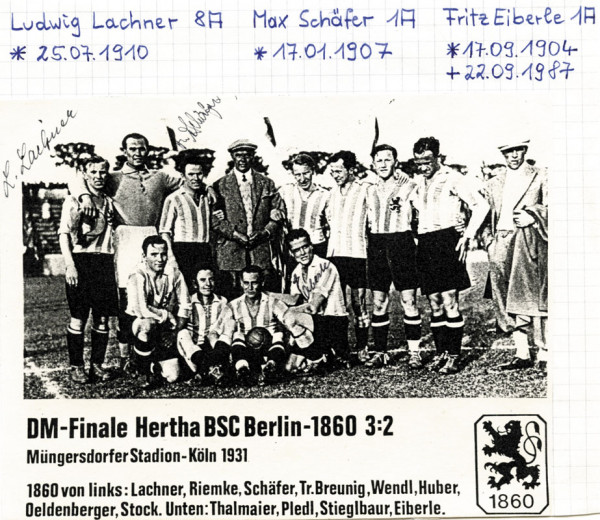 Eiberle, Fritz: Autograph German Football. Fritz Eiberle