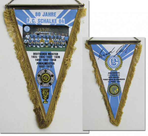 Football pennant. 80 years Schalke 04