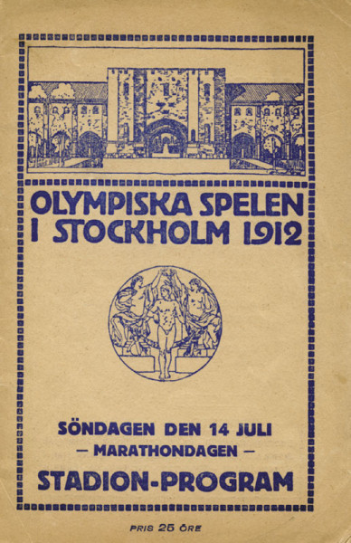 Olympiska Spelen i Stockholm 1912. Stadion-Program. Söndagen den 14 Juli. Marathondagen.