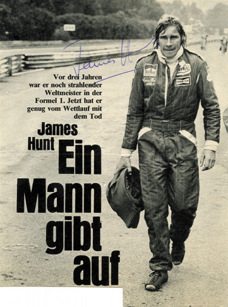 Formel - 1 Autograph James Hunt Motorracing