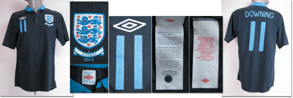 matchworn/issued football shirt England 2012