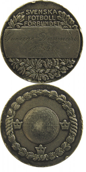 Football Medal Sweden v Danemark 1921