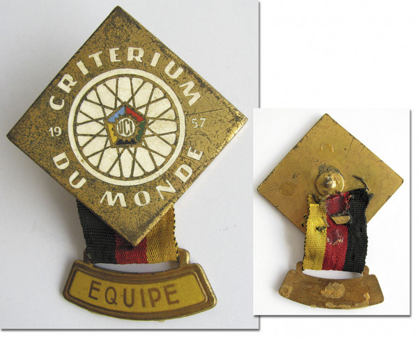 Worrld Cycling Championship 1957 badge