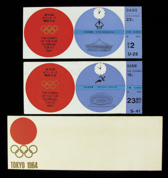 2 Tickets Olympic Games 1964 + folder