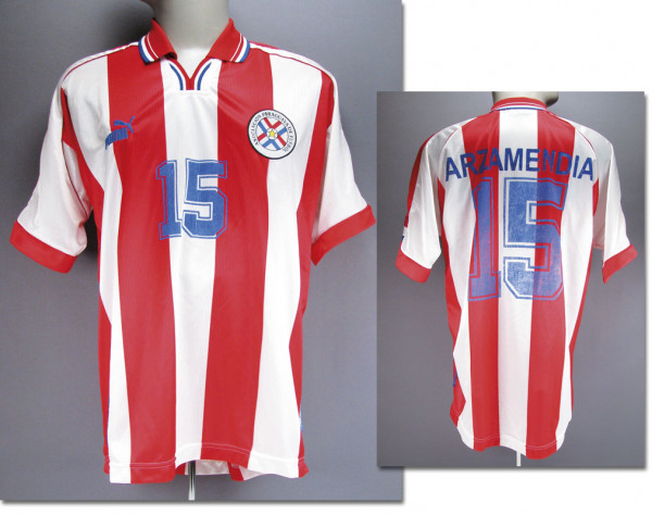 match worn football shirt Paraguay 2000-2002