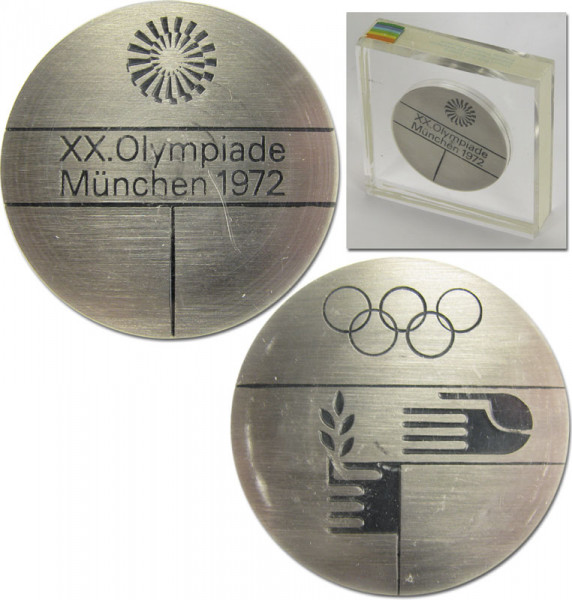 München 1972, in Acrylbox, Teilnehmermedaille OSS1972