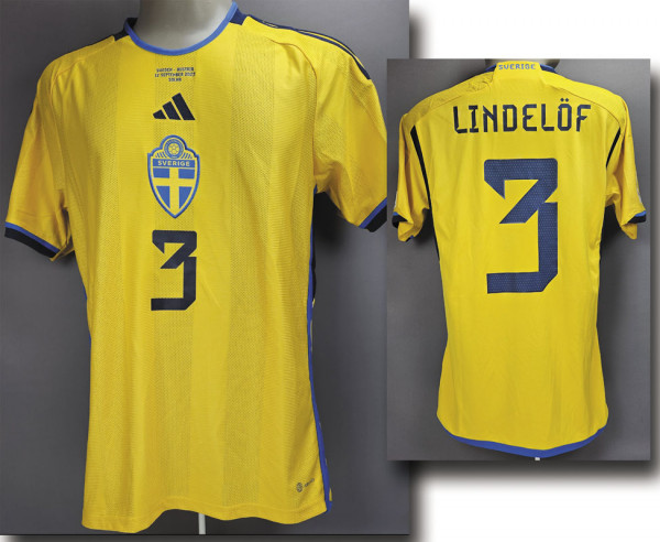 match worn football shirt Sweden 2023 UEFA Euro