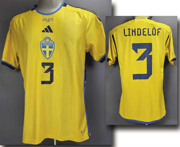 Victor Lindelöf, 12.09.2023 gegen Österreich, Schweden - Trikot 2023