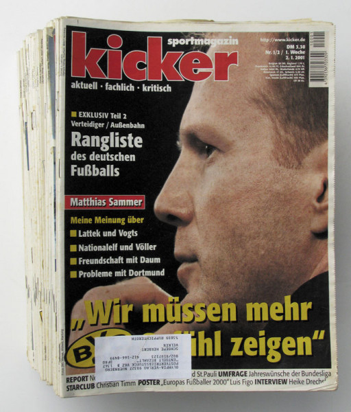 Kicker 2001 Mon. : Jg.: Nr.1/2-104/5 komplett